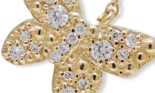 Anzie Dew Drop Pavé Diamond Butterfly Pendant Necklace