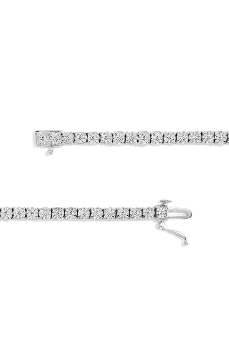 Haus of Brilliance IGI Certified Silver 1.0 Cttw Miracle-Set Diamond Miracle Plate Tennis Bracelet, Alternate, color, Silver