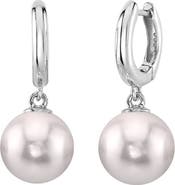 The Pearl Source Japanese Akoya Pearl Huggie Mary Earrings