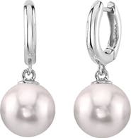 The Pearl Source Japanese Akoya Pearl Huggie Mary Earrings