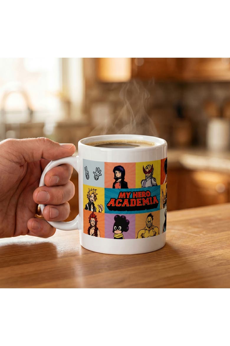 20 oz My Hero Academia Character Grid Ceramic Mug, Alternate, color, White