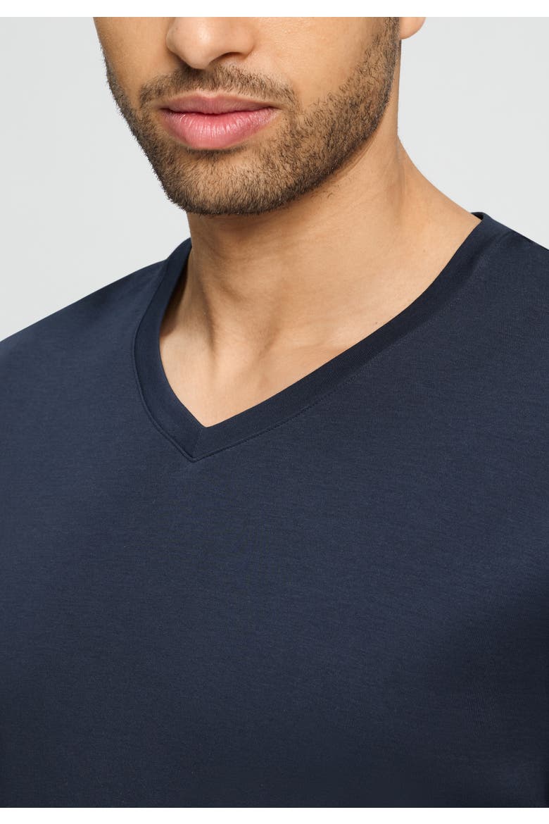 Night & Day Cotton V-Neck Pajama Set, Alternate, color, Deep Navy