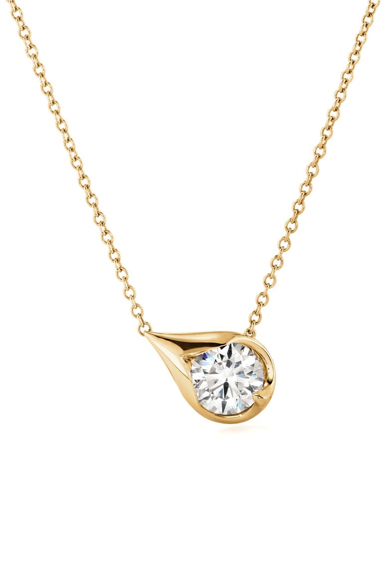 Lu Droplet Pendant Necklace, Main, color, 0.30 CTW YELLOW GOLD/ DIAMOND