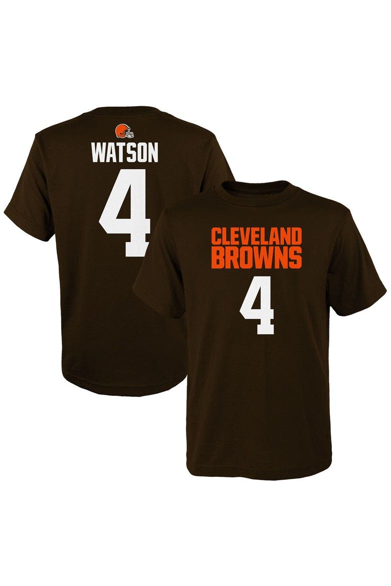 Youth Deshaun Watson Brown Cleveland Browns Mainliner Player Name & Number T-Shirt, Main, color, Brown