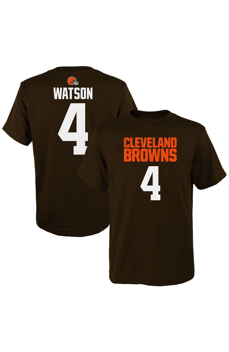 Outerstuff Youth Deshaun Watson Brown Cleveland Browns Mainliner Player Name & Number T-Shirt, Main, color, Brown