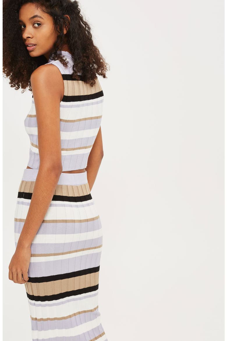 Stripe Knit Midi Skirt, Alternate, color, BLACK MULTI