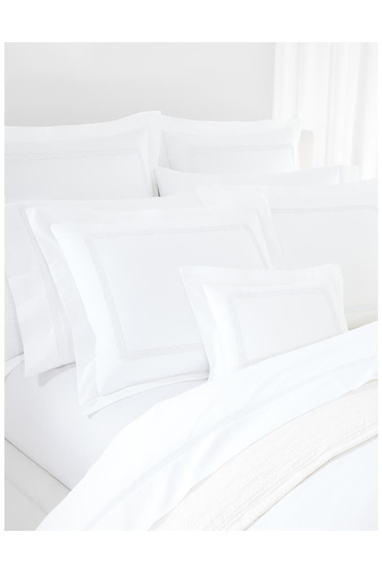 Spencer Cable Embroidered 4-Piece Sheet Set, Alternate, color, WHITE