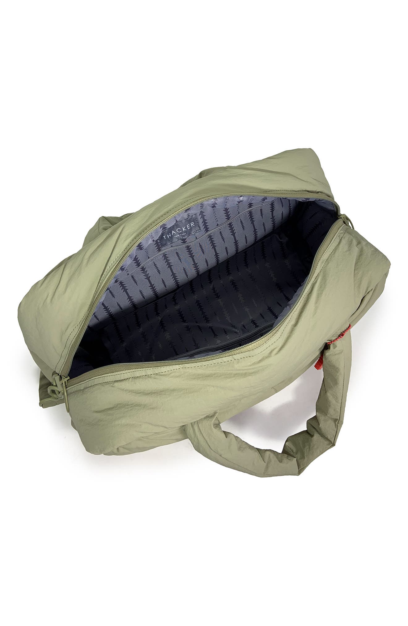 Quinn Large Textured Nylon Duffle, Alternate, color, DARK SAGE