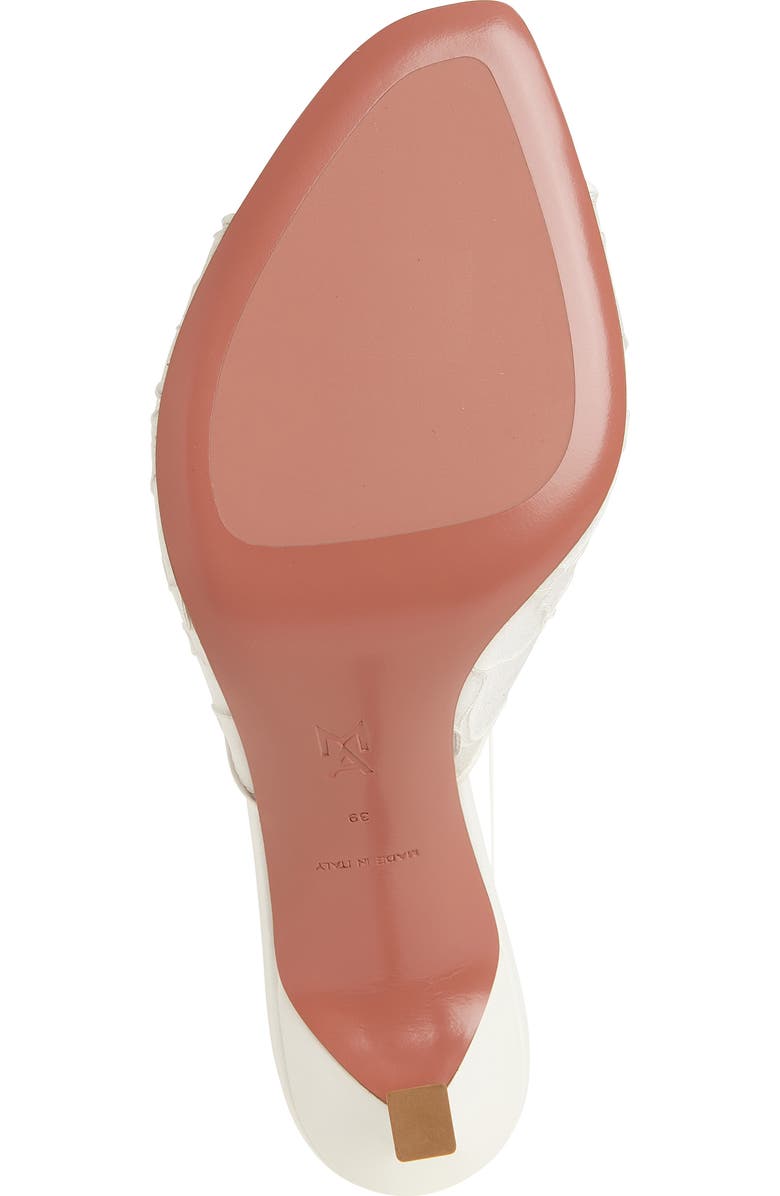 Amina Muaddi Alexa Lace Slide Sandal, Alternate, color, Ivory