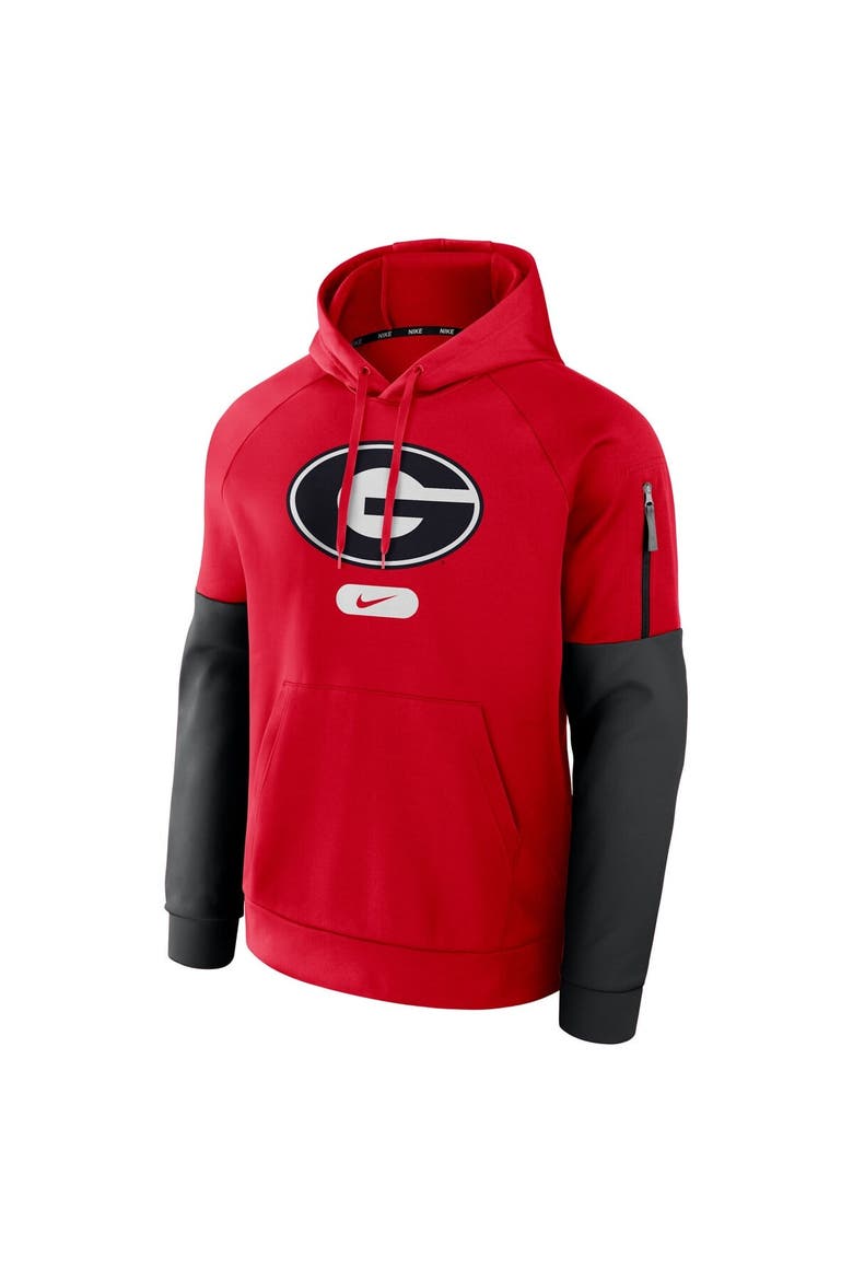 Men's Nike Red Georgia Bulldogs Fitness Raglan Performance Pullover Hoodie, Alternate, color, Red