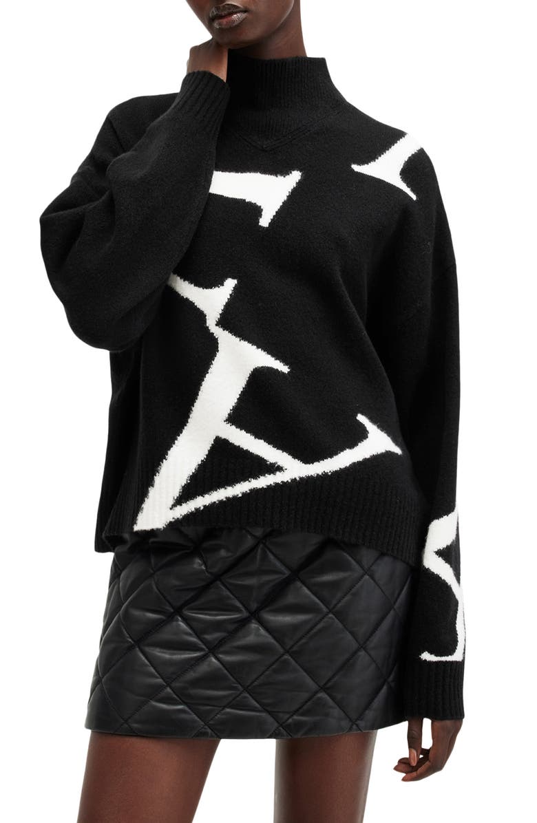 AllSaints A Star Turtleneck Sweater, Main, color, 