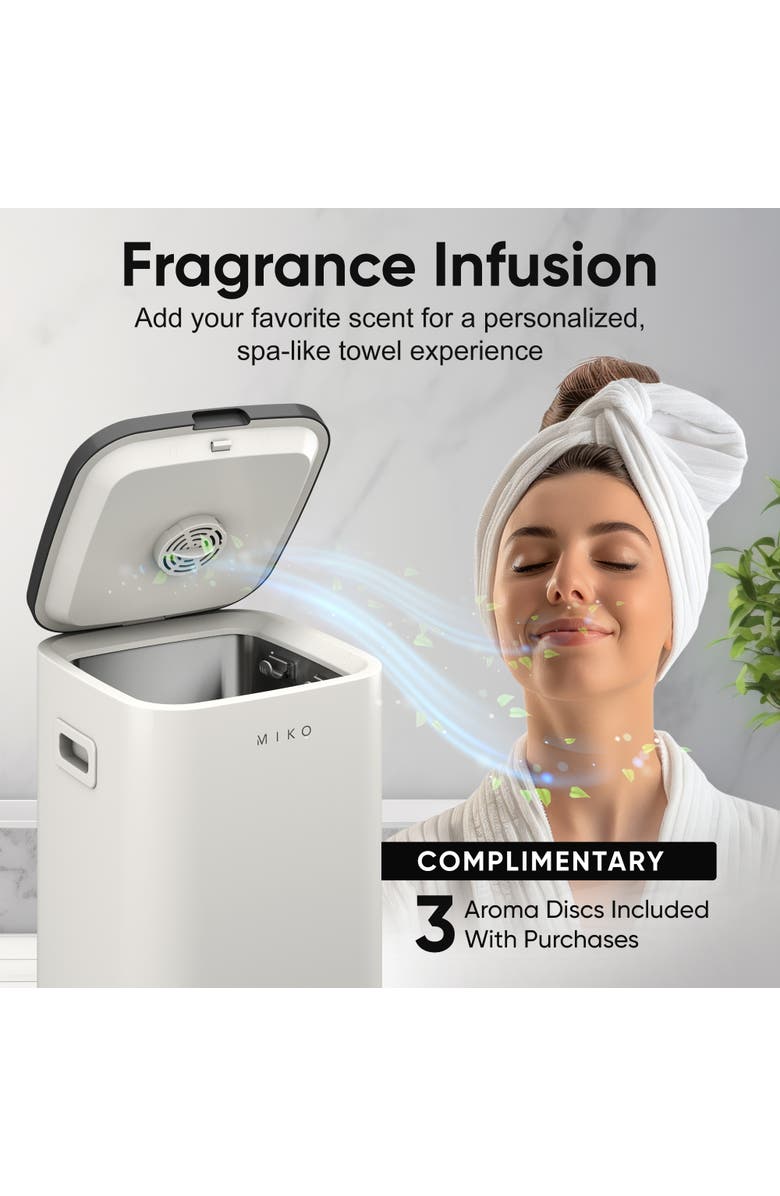 MIKO Nest Towel Warmer 23L Capacity with Aromatherapy, Alternate, color, White