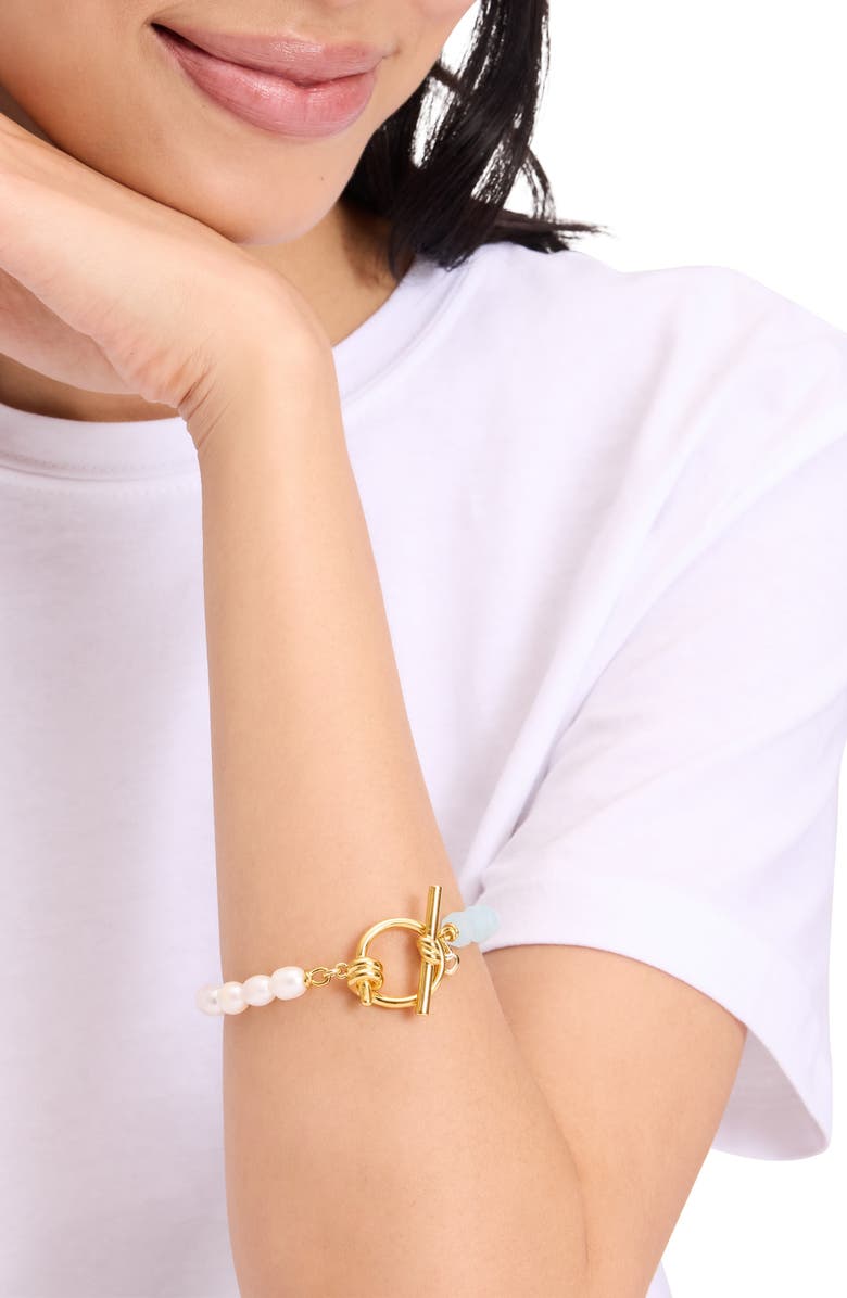 Kate Spade New York ropes & knots toggle bracelet, Alternate, color, Cream/Blue