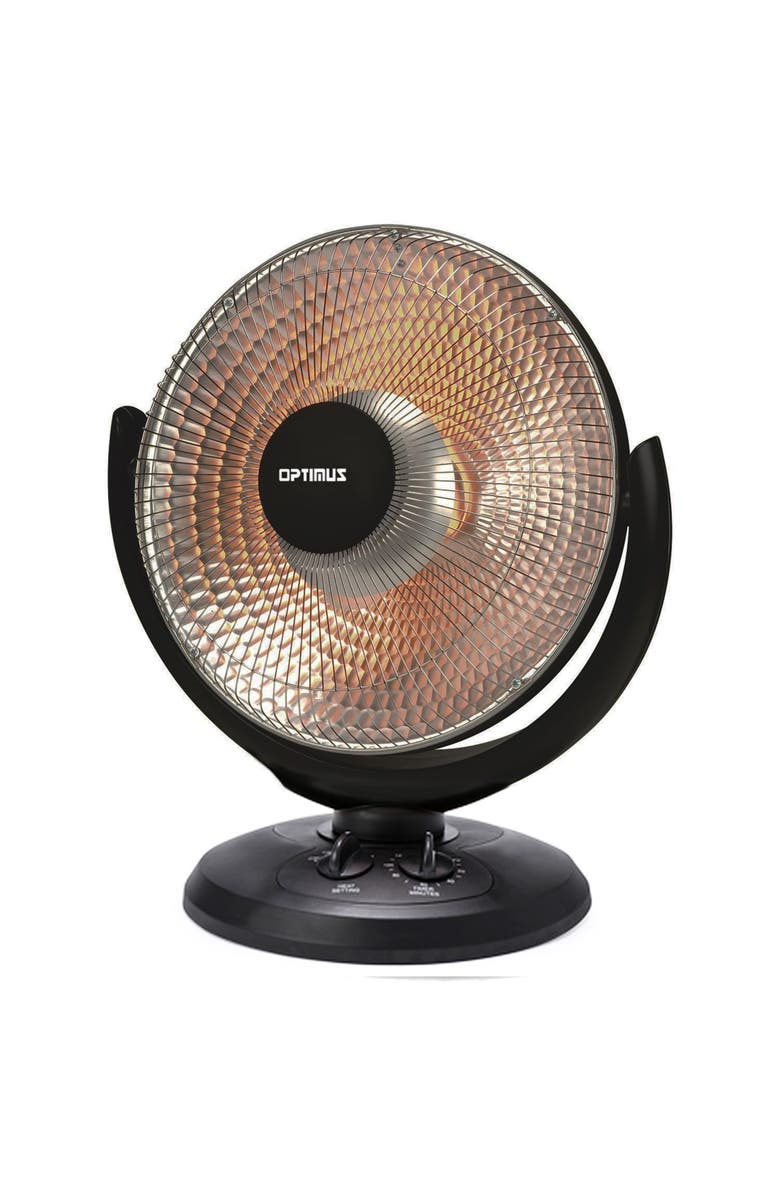 Optimus 14 Inch Oscillating Dish Heater, Main, color, Black