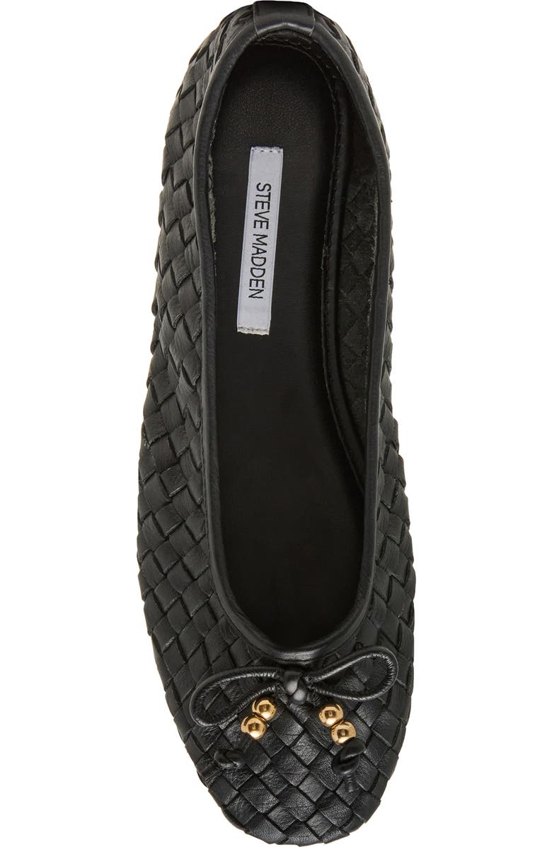 Steve Madden Divy Woven Ballet Flat, Alternate, color, Black Leather