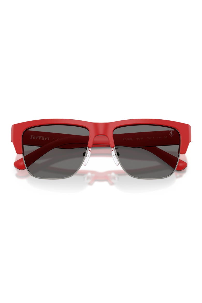 55mm Polarized Square Sunglasses, Alternate, color, RED MATTE BLACK RED / GREY