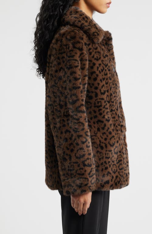 Mango Zurich Leopard Spot Faux Fur Coat In Multi