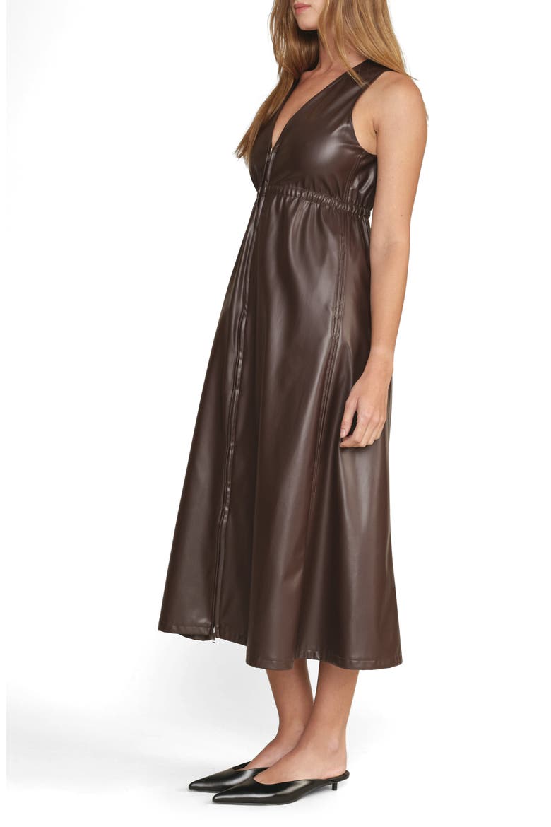 Dominic Faux Leather Maxi Dress, Alternate, color, WINE