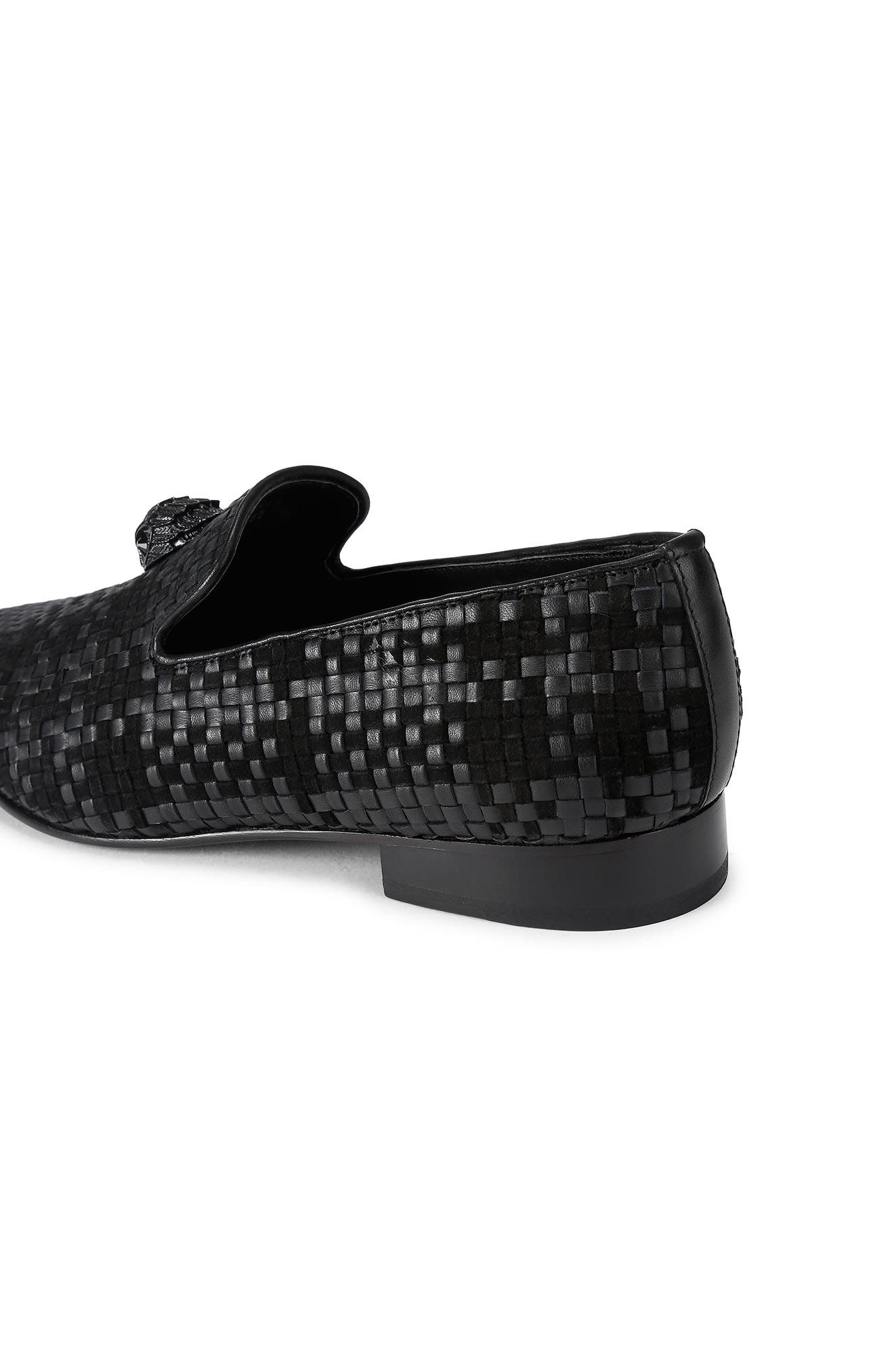 Kurt Geiger London Ace Woven Slip-On Loafer, Alternate, color, Charcoal