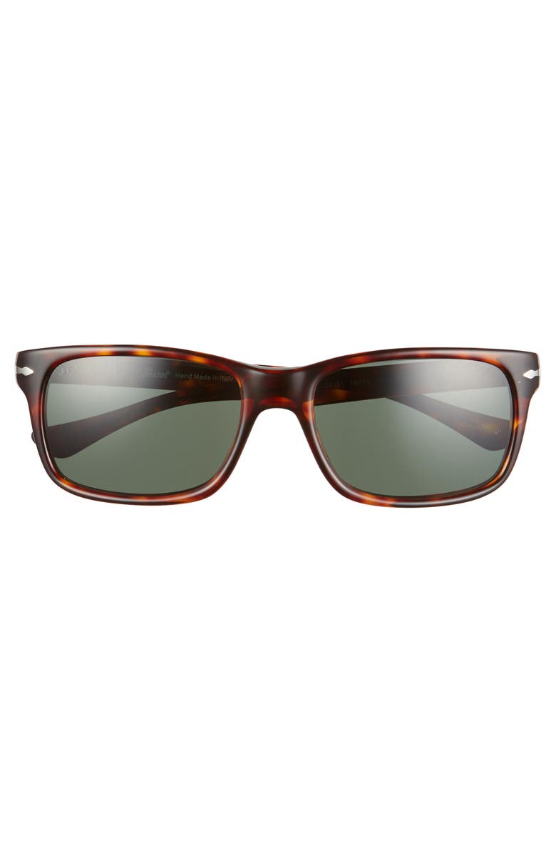Persol 58mm Rectangle Sunglasses, Alternate, color, Havana/ Black Solid