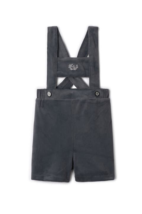 Velvet Crest Embroidered Shorts Overall (Baby)