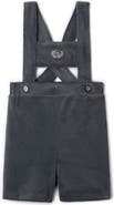 Charlotte & George Velvet Crest Embroidered Shorts Overall
