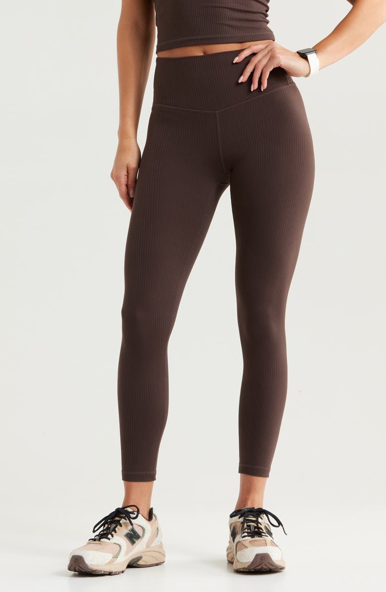 Zella Thrive Rib High Waist 7/8 Leggings, Main, color,