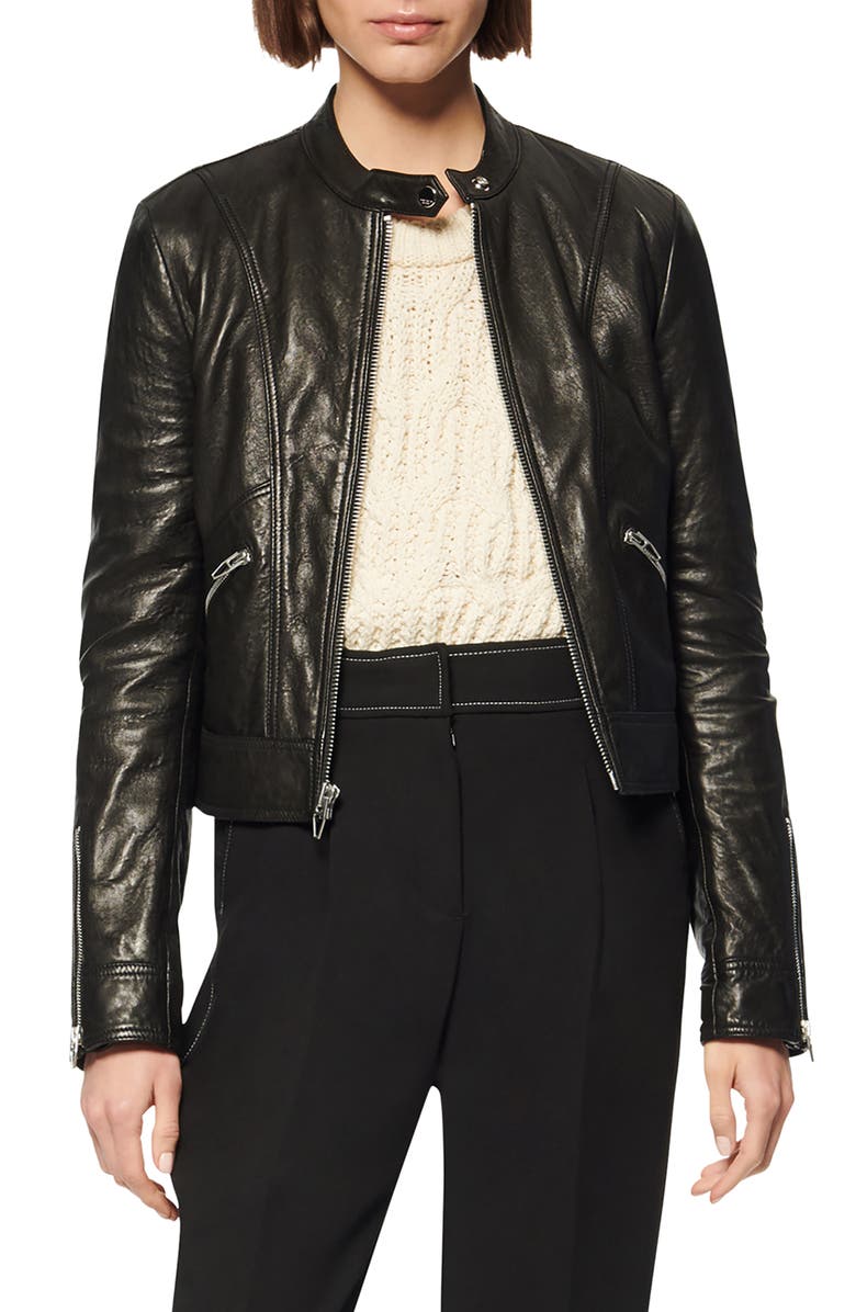 Andrew Marc Ramsey Leather Racer Jacket, Main, color, 