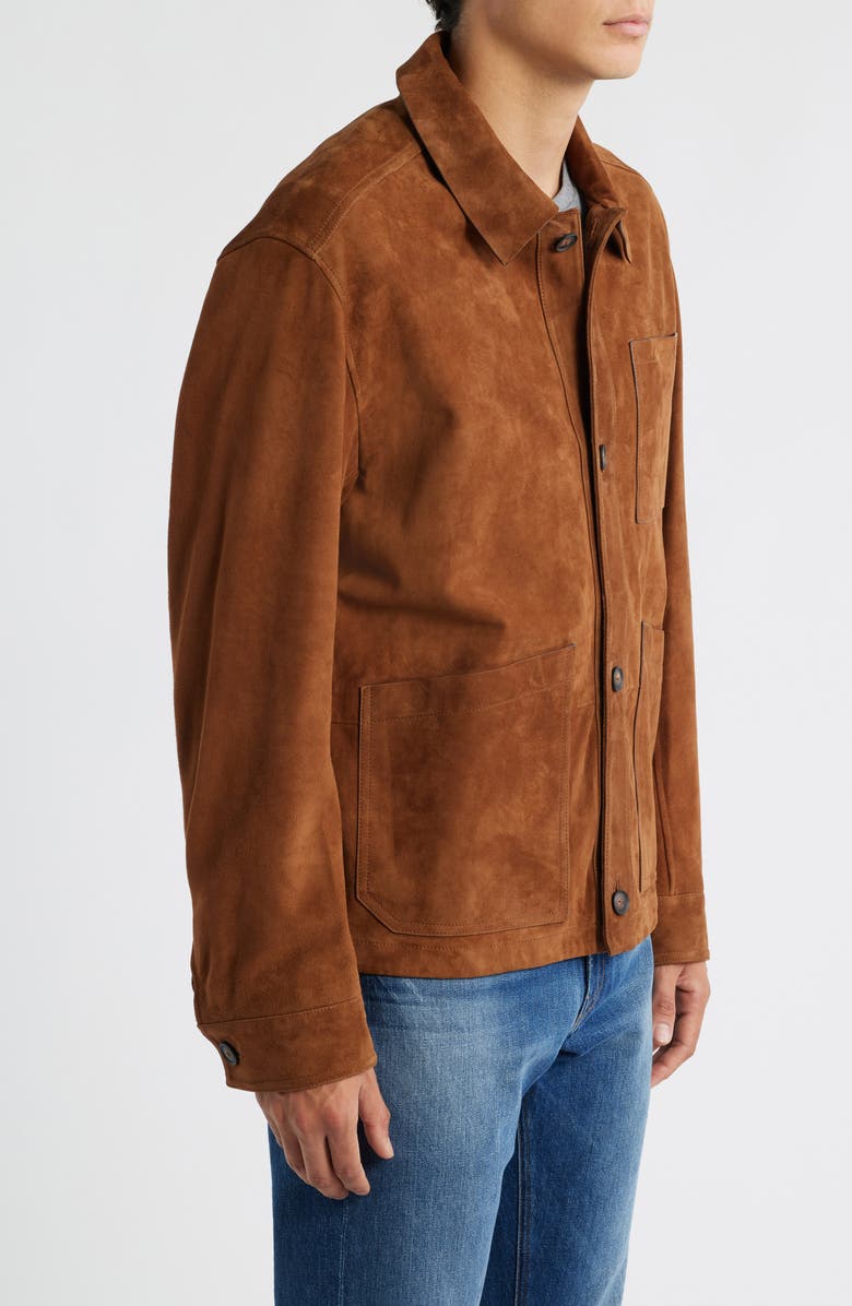BOSS Markuedo Suede Jacket, Alternate, color, Medium Brown