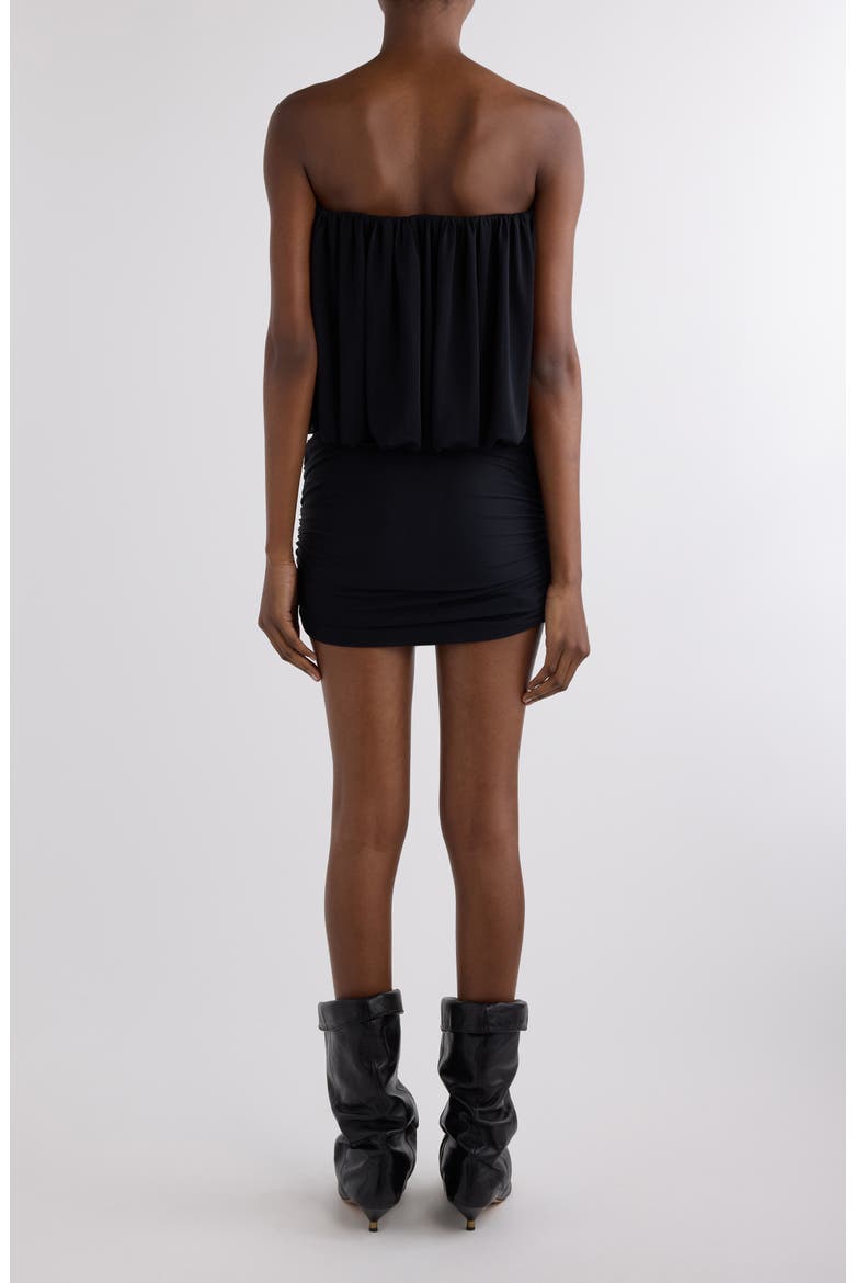 Adelita Draped Jersey Strapless Minidress, Alternate, color, BLACK