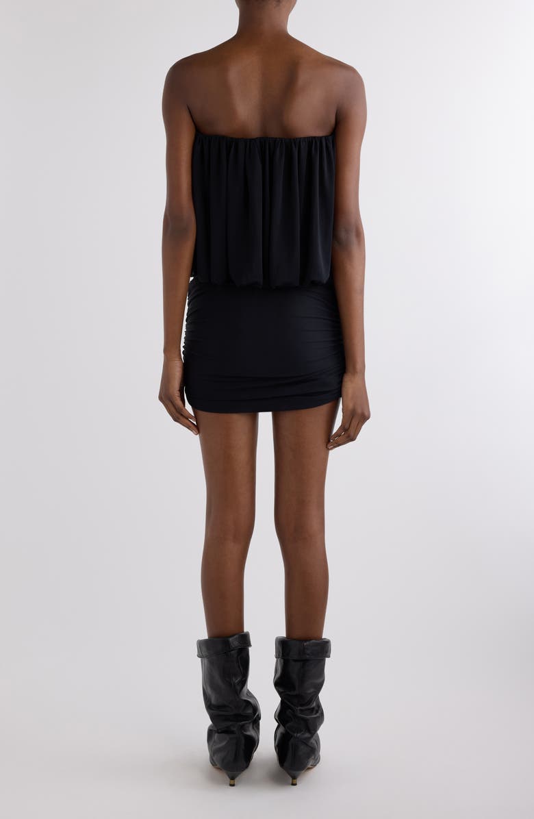Isabel Marant Adelita Draped Jersey Strapless Minidress, Alternate, color, Black