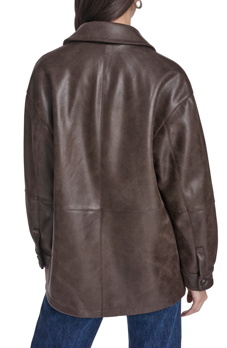 Levi's Water Resistant Faux Leather Coat, Alternate, color, Dark Brown Faux Suede