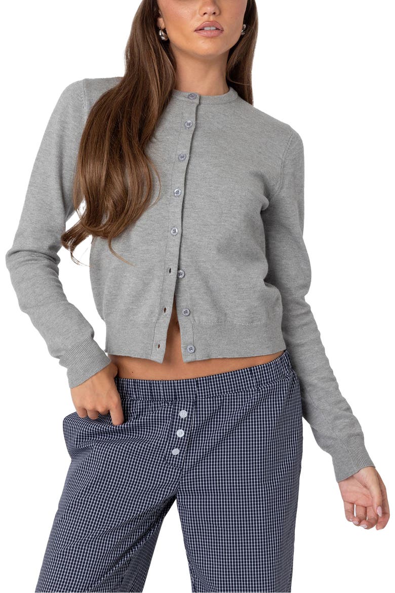 Shlo Crop Cardigan, Main, color, GRAY-MELANGE