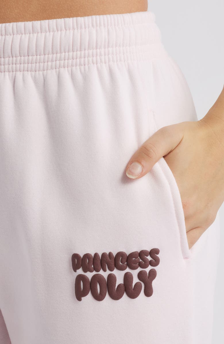 Princess Polly Puffy Logo Sweatpants, Alternate, color, Pink