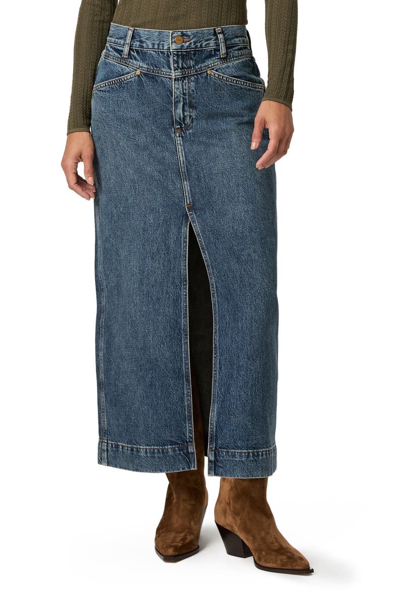 Tayler Denim Maxi Skirt, Main, color, READING