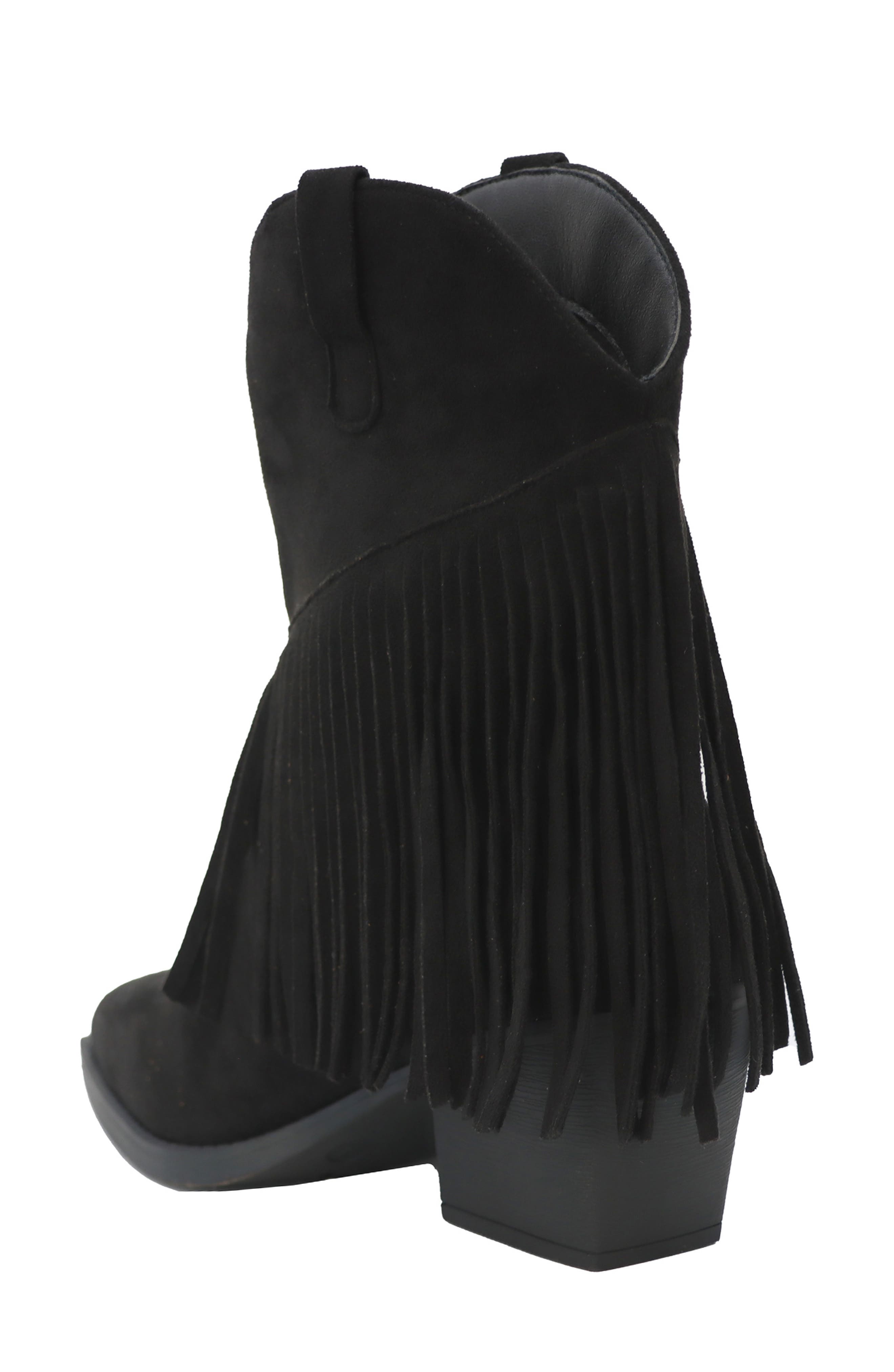 Seven7 Fringe Western Bootie, Alternate, color, Black