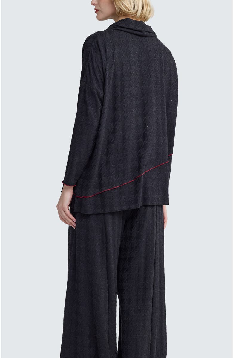 LUUKAA Fleuris Cowl-Neck Blouse, Alternate, color, Coalblack Red