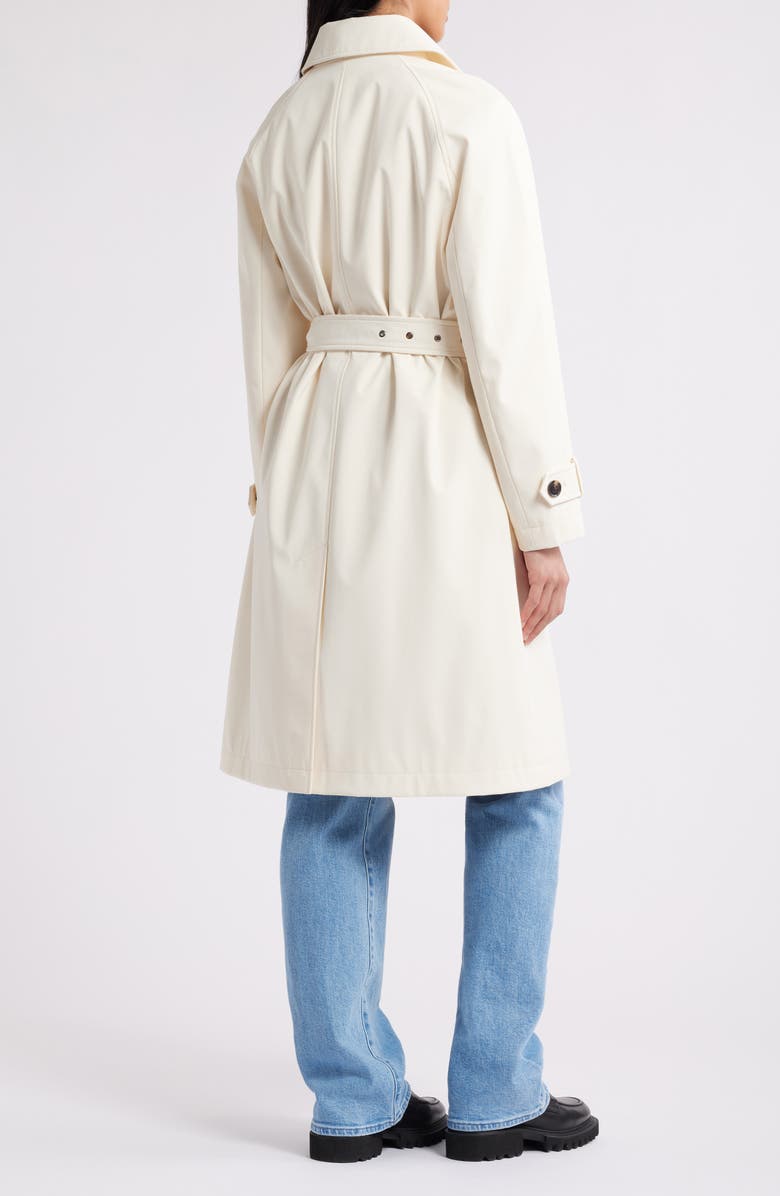 BCBG Max Azria Water Resistant Belted Trench Coat, Alternate, color, Bone