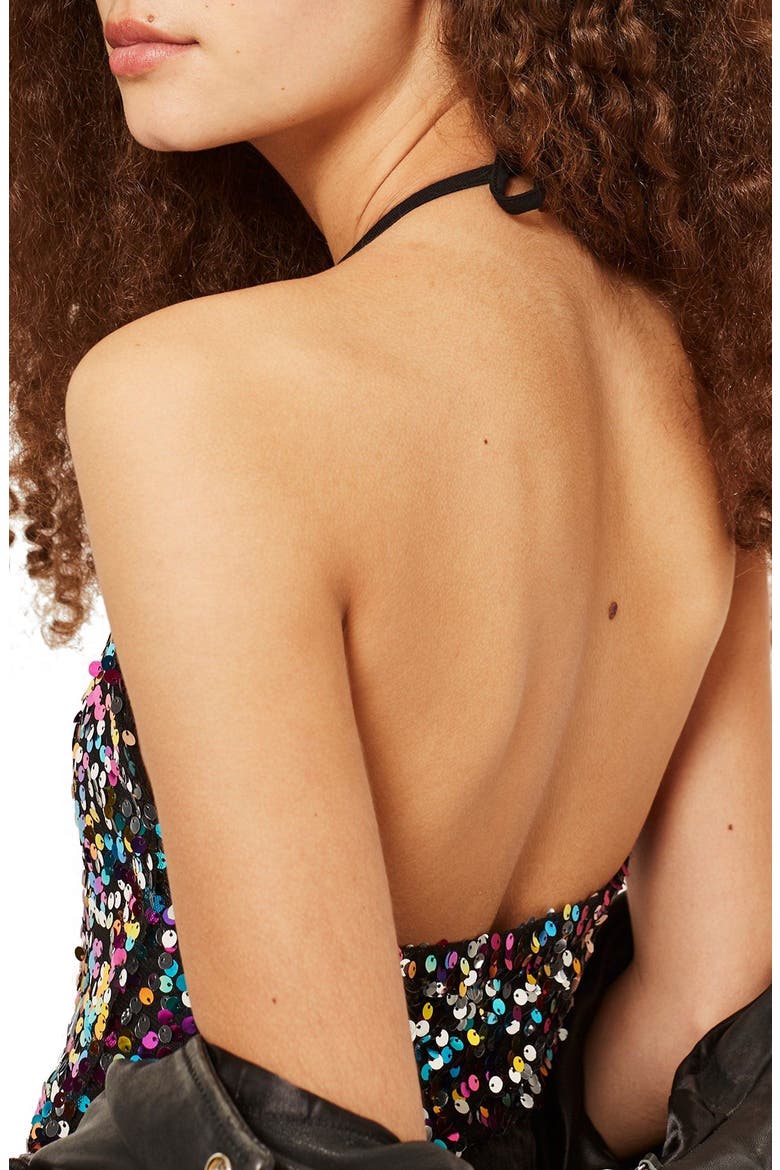 Rainbow Sequin Bodysuit, Alternate, color, BLACK MULTI