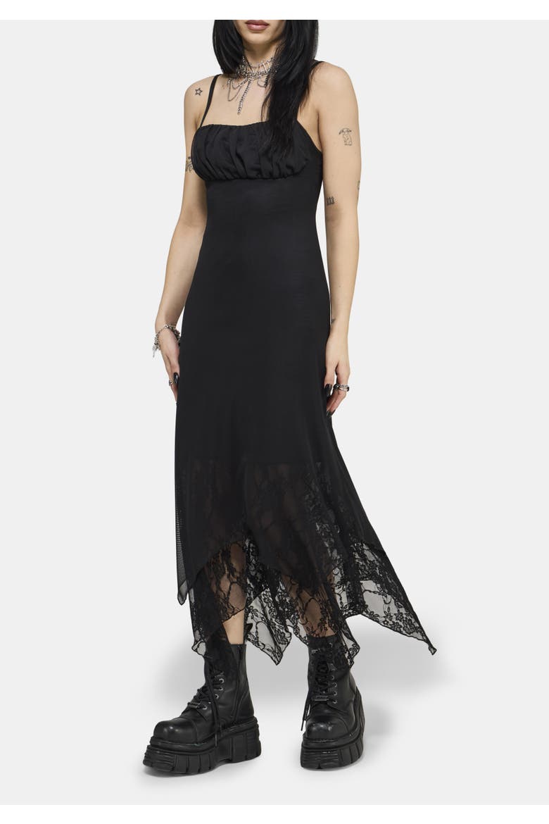 Druella Lace Cami Midaxi Dress, Alternate, color, Black