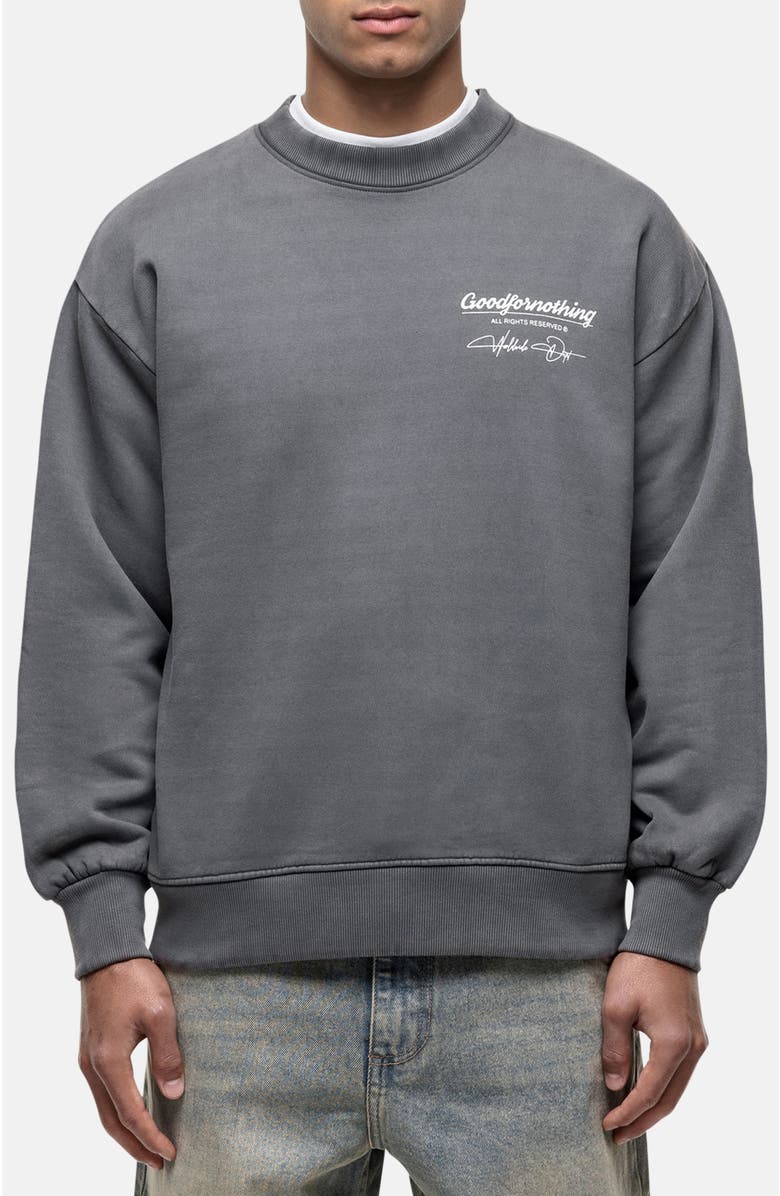 Good For Nothing Washed Grey Cult Sweathsirt, Main, color, Grey