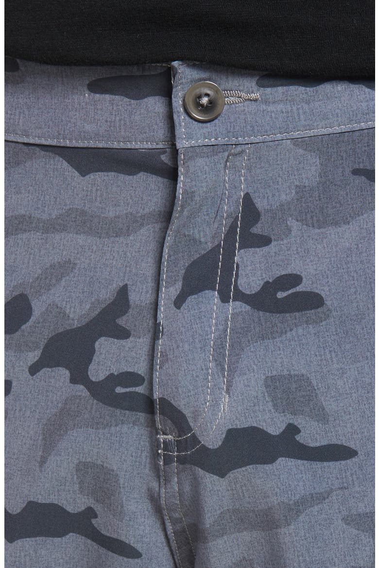 Camo Hybrid Flat Front Shorts, Alternate, color, LIGHT GREY CAMO