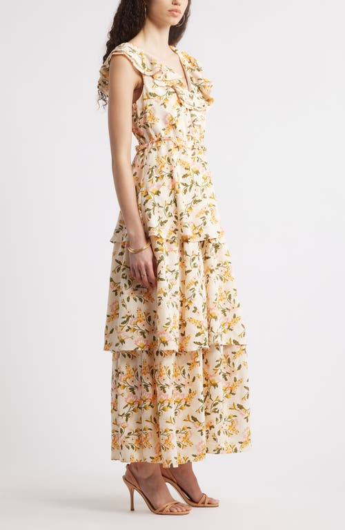Chelsea28 Ruffle Neck Tiered Maxi Dress