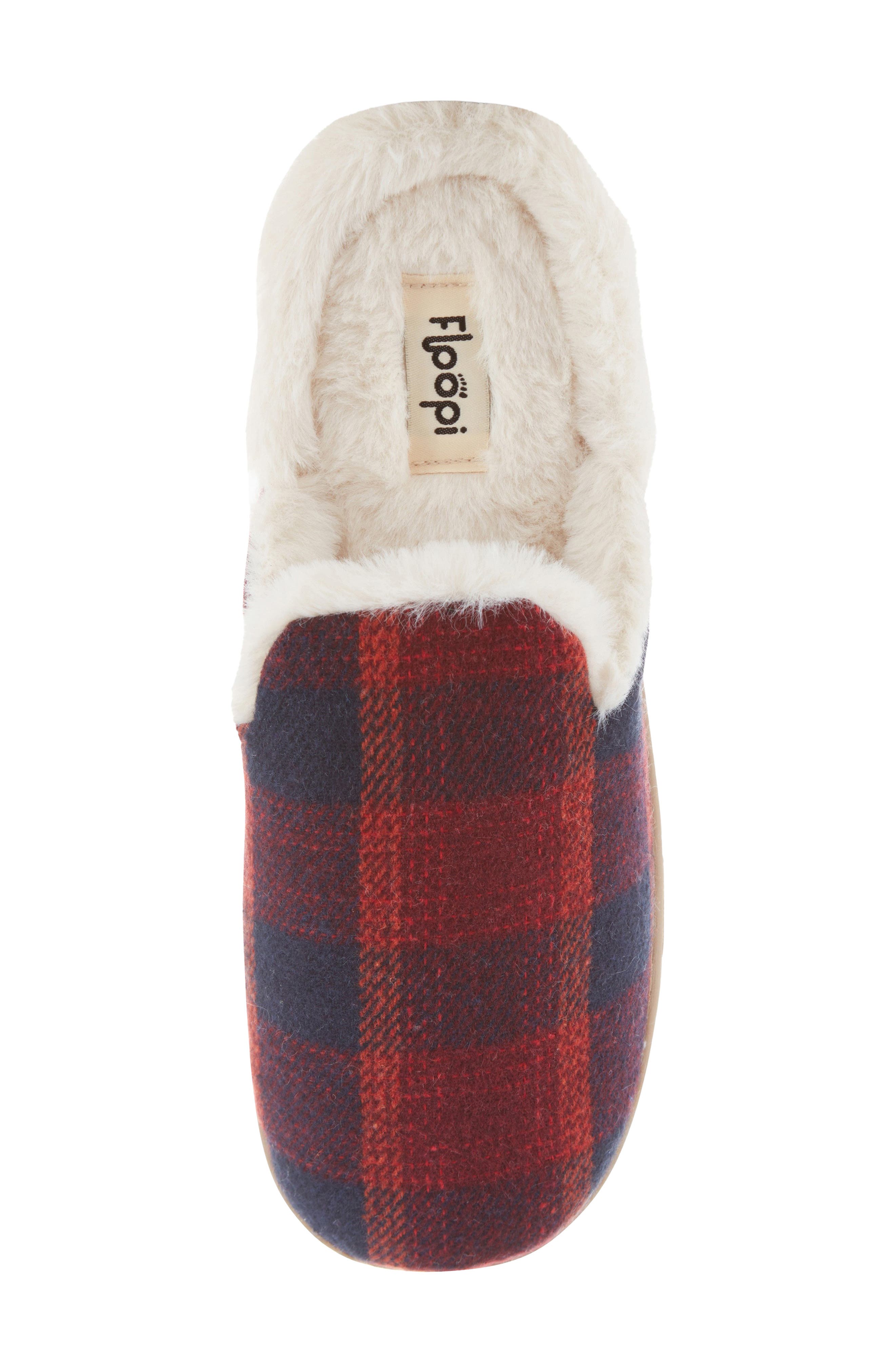 FLOOPI Faux Shearling Lined Slipper, Alternate, color, Red