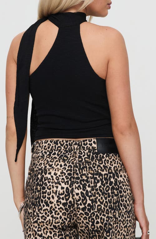 Princess Polly Anderstone Tie Neck Crop Top In Black