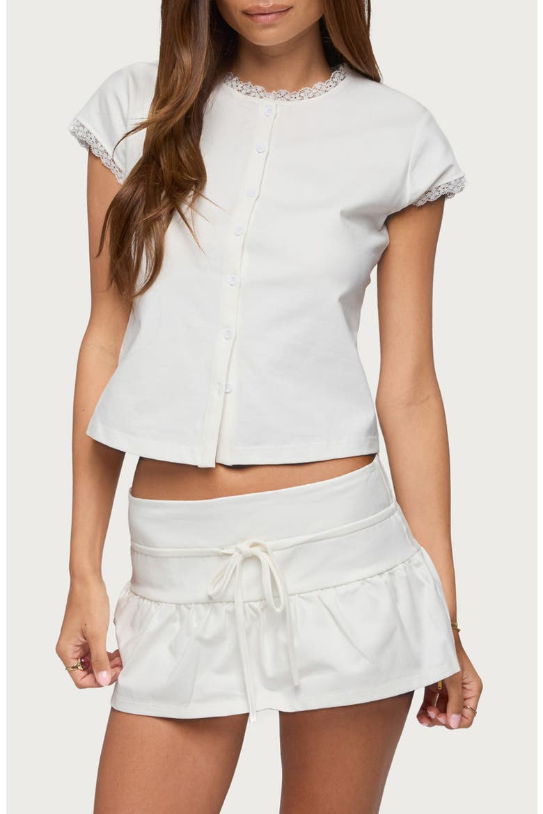 Yelena Lace Trim Shirt, Main, color, CREAM