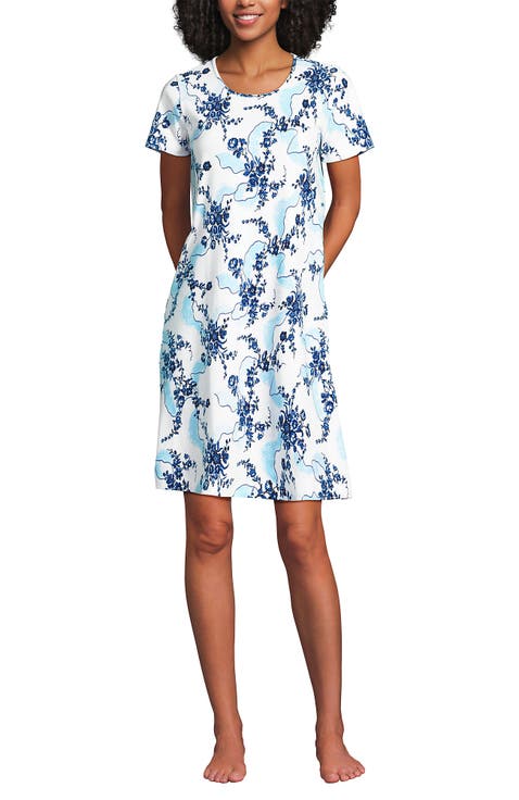 Cotton Short Sleeve Knee Length Nightgown