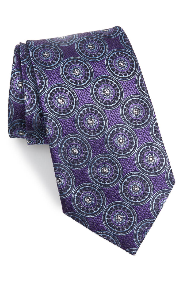 ZEGNA Ermenegildo Zegna Medallion Silk Tie, Main, color,