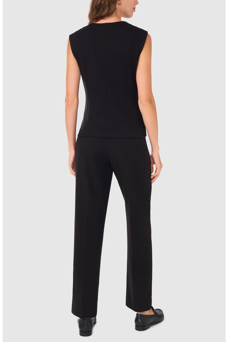 V-Neck Ponte Knit Top, Alternate, color, RICH BLACK 060