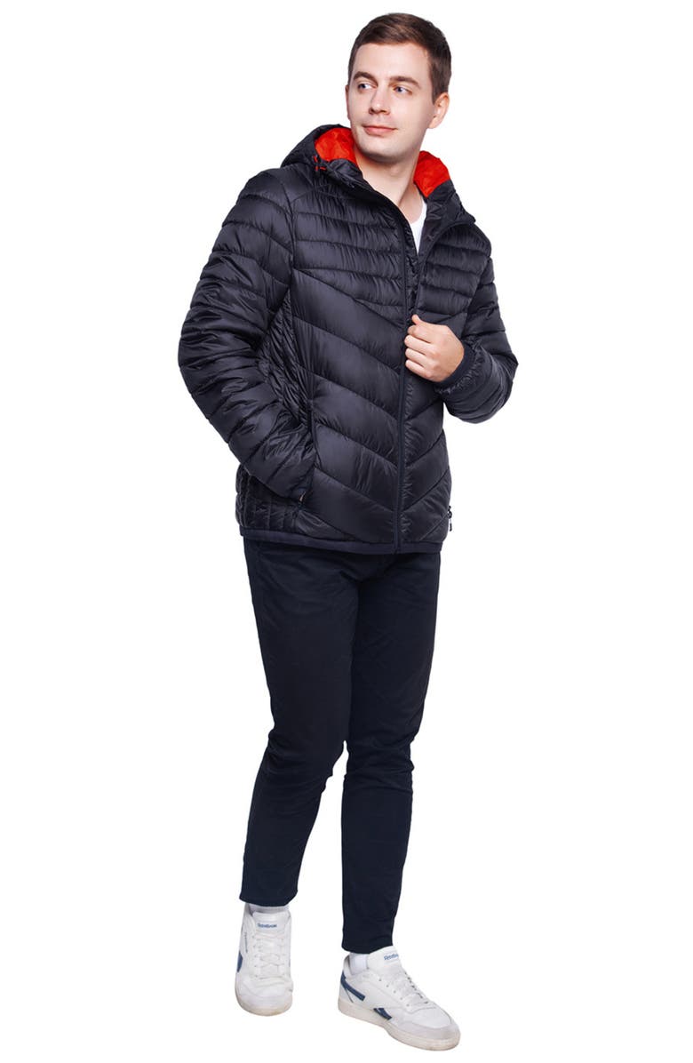 Rokka&Rolla Lightweight Quilted Hooded Puffer Jacket, Alternate, color, Very Black